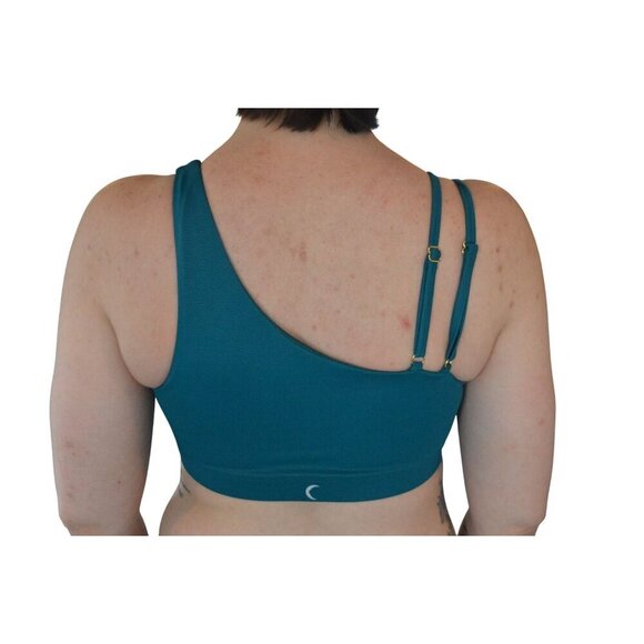 ZYIA Active Teal Blue Textured Asymmetrical Sports Bra Womens XXL Activewear Gym - Picture 2 of 6